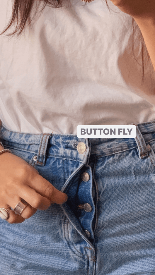 Estilos de jeans: button fly