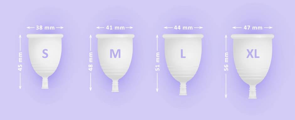 Las copas menstruales son seguras y muy eficaces y vienen en diversos tamaños