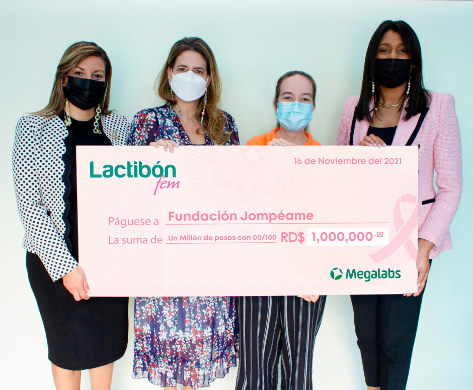 Lactibon Fem entrega donativo a Jompéame para mujeres con cáncer